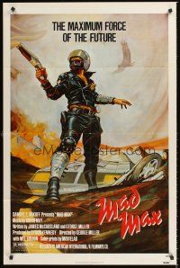 3s462 MAD MAX 1sh '80 art of wasteland cop Mel Gibson, George Miller Australian sci-fi classic!