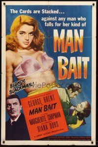 3s001 MAN BAIT 1sh '52 George Brent, Marguerite Chapman, sexy bad girl Diana Dors in lingerie!