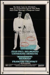 3s503 MISSISSIPPI MERMAID 1sh '70 Francois Truffaut's La Sirene du Mississippi, Belmondo, Deneuve!