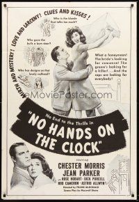 3s548 NO HANDS ON THE CLOCK military 1sh R50s Chester Morris & sexy Jean Parker!