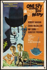 3s568 ONE SPY TOO MANY int'l 1sh '66 Robert Vaughn, David McCallum, The Man from UNCLE!
