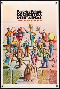 3s571 ORCHESTRA REHEARSAL 1sh '79 Federico Fellini's Prova d'orchestra, different art by Bonhomme!