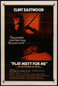 3s610 PLAY MISTY FOR ME 1sh '71 classic Clint Eastwood, Jessica Walter, an invitation to terror!