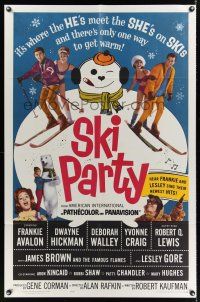3s756 SKI PARTY 1sh '65 Frankie Avalon, Dwayne Hickman, where the he's meet the she's on skis!