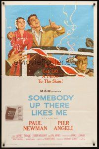 3s776 SOMEBODY UP THERE LIKES ME 1sh '56 Paul Newman as boxing champion Rocky Graziano!