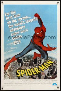 3s791 SPIDER-MAN 1sh '77 Marvel Comic, great image of Nicholas Hammond as Spidey!