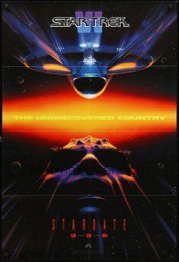 3s797 STAR TREK VI teaser 1sh '91 William Shatner, Leonard Nimoy, The Undiscovered Country!