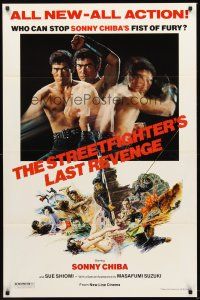 3s813 STREETFIGHTER'S LAST REVENGE 1sh '74 who can stop Sonny Chiba's fist of fury!