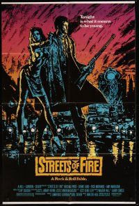 3s814 STREETS OF FIRE 1sh '84 Walter Hill shows what it is like to be young tonight, cool art!