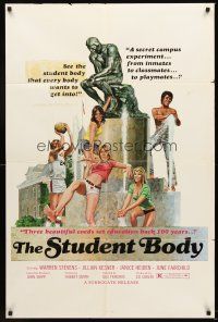 3s818 STUDENT BODY 1sh '76 Warren Stevens, Jillian Kesner, sexy campus experiment!