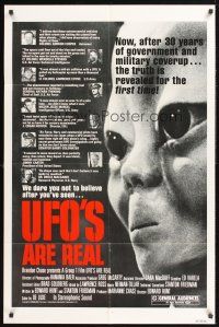 3s912 UFO'S ARE REAL 1sh '79 Edward Hunt, Stanton Friedman, wacky conspiracy documentary!