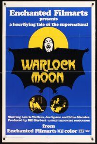 3s945 WARLOCK MOON 1sh '75 Laurie Walters in a horrifying tale of the supernatural!