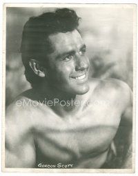 3t052 GORDON SCOTT deluxe 11x13.75 still '50s portrait of the man who played Tarzan & strongmen!