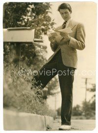 3t131 JAMES STEWART deluxe candid 8.5x11.75 still '30s standing by his mailbox by Ted Allen!