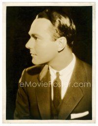 3t077 WILLIAM HAINES deluxe 10x13 still '29 profile portrait in suit & tie by Ruth Harriet Louise!