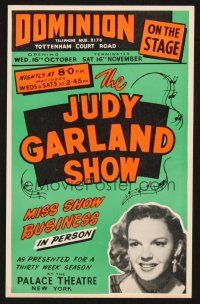3t447 JUDY GARLAND SHOW stage play English herald '63 cool image of Miss Show Business in person!