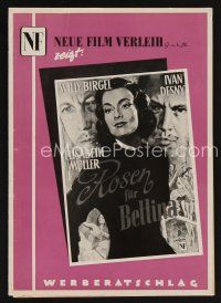 3t481 BALLERINA  German pressbook '56 G.W. Pabst's Rosen fur Bettina starring Elisabeth Muller!