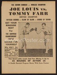 3t393 JOE LOUIS VS TOMMY FARR herald '37 boxing, blow by blow, round by round!