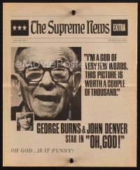 3t406 OH GOD herald '77 directed by Carl Reiner, great super close up of wacky George Burns!