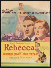 3t416 REBECCA herald '40 Alfred Hitchcock, Laurence Olivier & Joan Fontaine at Manderley!
