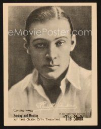 3t423 SHEIK herald '30s great portrait of Rudolph Valentino in his greatest picture!