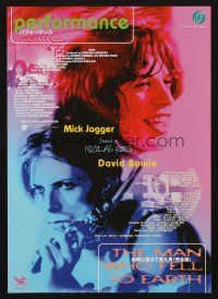3t908 PERFORMANCE/MAN WHO FELL TO EARTH Japanese 7.25x10.25 '98 David Bowie & Mick Jagger!