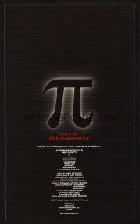 3t909 PI black style Japanese 6.25x10.25 '98 Darren Aronofsky sci-fi mathematician thriller!