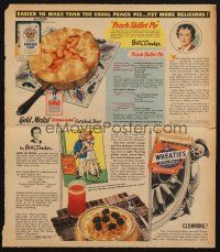 3t323 BETTY CROCKER RECIPE magazine ad '44 Betty Crocker Peach Skillet Pie recipe + Wheaties!