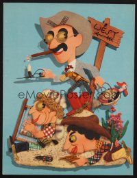 3t302 GO WEST  promo ad '40 great Kapralik art of wacky Groucho, Chico & Harpo Marx!