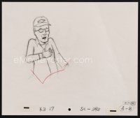 3t020 KING OF THE HILL  pencil drawing '00s Greg Daniels & Mike Judge, cartoon artwork of Dale!