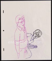 3t019 KING OF THE HILL  pencil drawing '00s Mike Judge, cartoon art of Hank & Peggy!