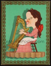 3t307 LITTLE NELLIE KELLY promo ad '40 cool Kapralik art of Judy Garland on harp!