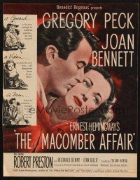 3t328 MACOMBER AFFAIR magazine ad '47 Peck, Joan Bennett, Hemingway's story of violent love!