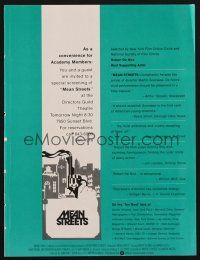 3t330 MEAN STREETS magazine ad '73 Harvey Keitel, Robert De Niro, Amy Robinson, Martin Scorsese!