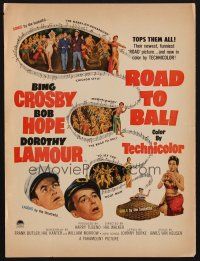 3t332 ROAD TO BALI magazine ad '52 Bing Crosby, Bob Hope & sexy Dorothy Lamour in Indonesia!