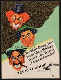 3t310 ROOM SERVICE promo ad '38 great wacky art of Groucho, Chico & Harpo Marx!