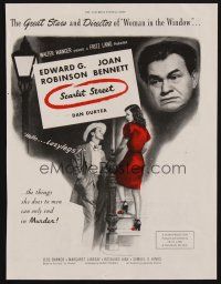 3t333 SCARLET STREET magazine ad '45 Fritz Lang film noir, Edward G. Robinson, Joan Bennett!