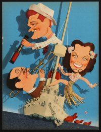 3t311 SHIP AHOY promo ad '42 wacky Kapralik art of Eleanor Powell & sailor Red Skelton!