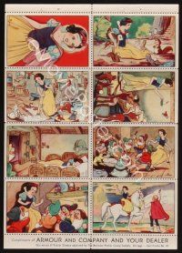 3t159 SNOW WHITE & THE SEVEN DWARFS poster stamp sheet '38 Walt Disney animated cartoon classic!