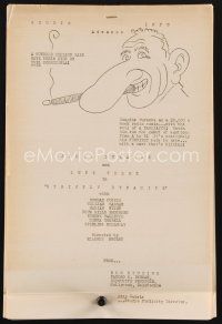 3t296 STRICTLY DYNAMITE 8 page publicity sheet '34 cool art of Jimmy Durante, advance information!