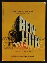 3t190 BEN-HUR hardcover program '60 Charlton Heston, William Wyler religious epic, cool chariot art!