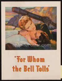 3t213 FOR WHOM THE BELL TOLLS program '43 different art of Gary Cooper & Ingrid Bergman!