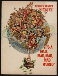3t227 IT'S A MAD, MAD, MAD, MAD WORLD program '64 great art of entire cast on Earth by Jack Davis!