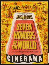 3t264 SEVEN WONDERS OF THE WORLD program '56 travelogue of the famous landmarks in Cinerama!