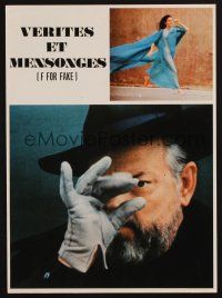 3t345 F FOR FAKE French promo brochure '76 Orson Welles' Verites et mensonges, great images!