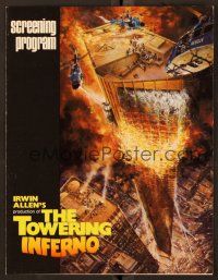3t358 TOWERING INFERNO program '74 Steve McQueen, Paul Newman, art by John Berkey!