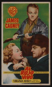 3t445 WHITE HEAT  Spanish herald '49 James Cagney in classic film noir, top of the world, Ma!