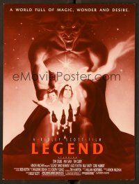 3t321 LEGEND trade ad '85 Tom Cruise, Mia Sara, Ridley Scott, cool fantasy artwork!