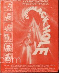 3t367 BLACK HOLE herald '79 Disney sci-fi, Schell, Anthony Perkins, Robert Forster & Mimieux
