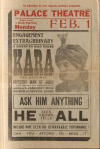 3t397 KARA magic show herald '10s Indian mystery man mind reader & crystal ball gazer!
